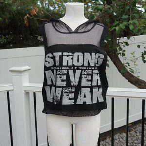 Athleisure Black Mesh Muscle Tank Top Hoodie